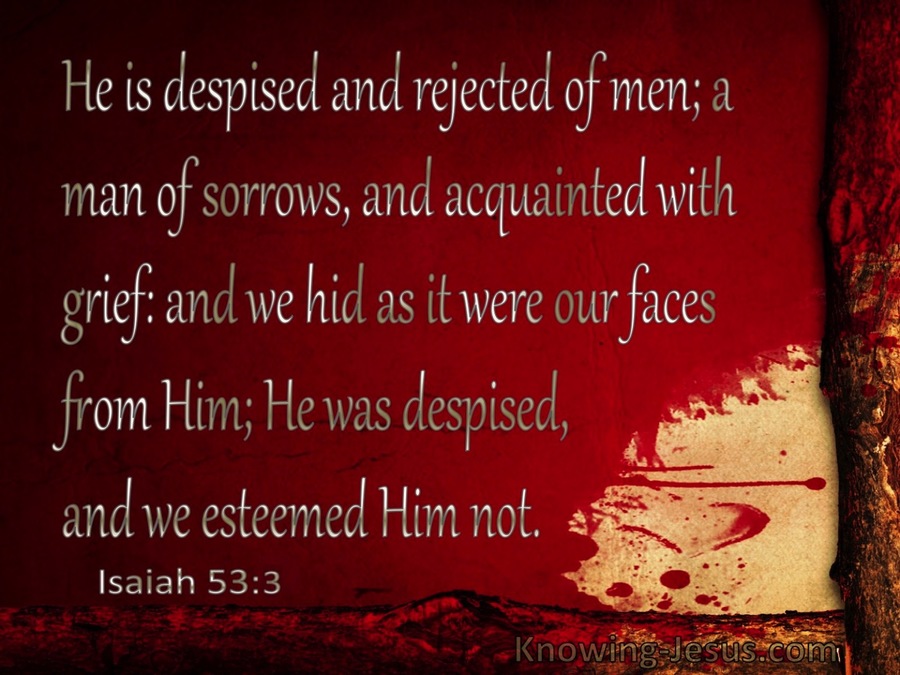 Isaiah 53:3 Despised And Rejected Of Men (red)